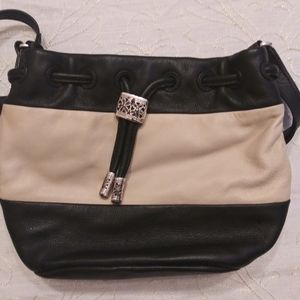 Brighton medium size blue cream leather purse